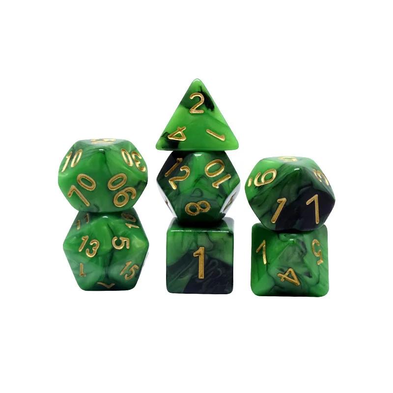 Многогранные игральные кости 7 шт./лот DnD RPG ролевые карточные игры набор игральных костей для настольных игр смешивание цветов многосторонний набор игральных костей для настольной игры