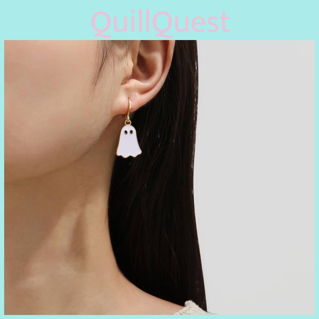 Cute And Playful Gold Ghost Earrings For Women Perfect For Halloween Festivities