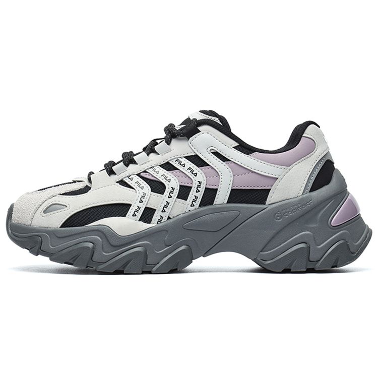 Fila Sofia 2 Fishbone Shoes 2.0 Retro Casual Shock Absorbing Non-Slip Wear-Resistant Low-Top Dad Shoes Women Sneaker Gray Purple F12W134159FBA