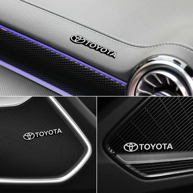 Car exterior annual inspection sticker metal texture car logo center console decoration sticker For Toyota Corolla Camry