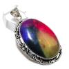 Радужный солнечный кварц драгоценный камень 925 стерлинговое серебро ювелирное изделие кулон 2,40" M8b69