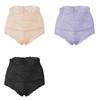 3PCS Ladies Sexy Mesh Panties High-waist Seamless Lace Underwear Briefs Women Knickers Transparent Lingerie