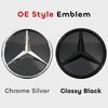 2025 Hot Car Sticker Car Front Grill Emblem Star Badge 3D Mirror OE Style Flat Surface For Mercedes Benz W245 W204 X204 B180 B20