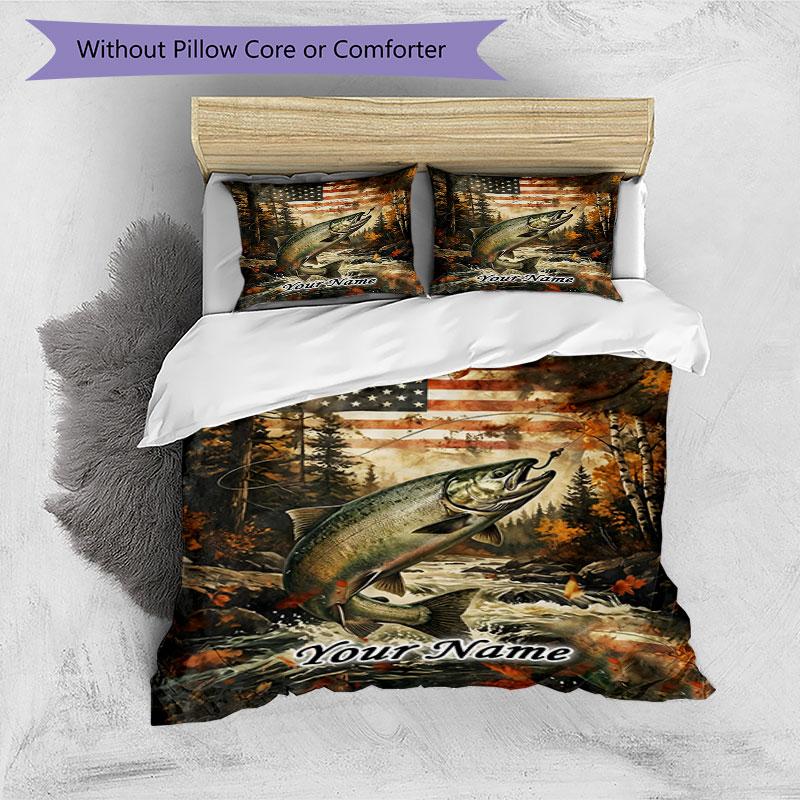 3PC Custom Name American River Salmon bedding,soft and breathable,2D flat print,room decor.,Poster Three-piece set,Soccer Three-piece set,Art,Poster,S