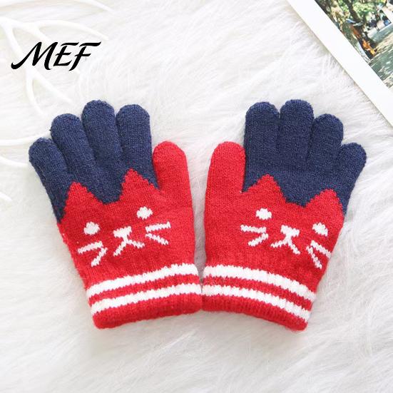Breathable Acrylic Gloves for Outdoor Play 1 Pair Kids Winter Gloves, Cozy Thick Lined Mittens with Childrens Thermal Wear Severe Cold Cute