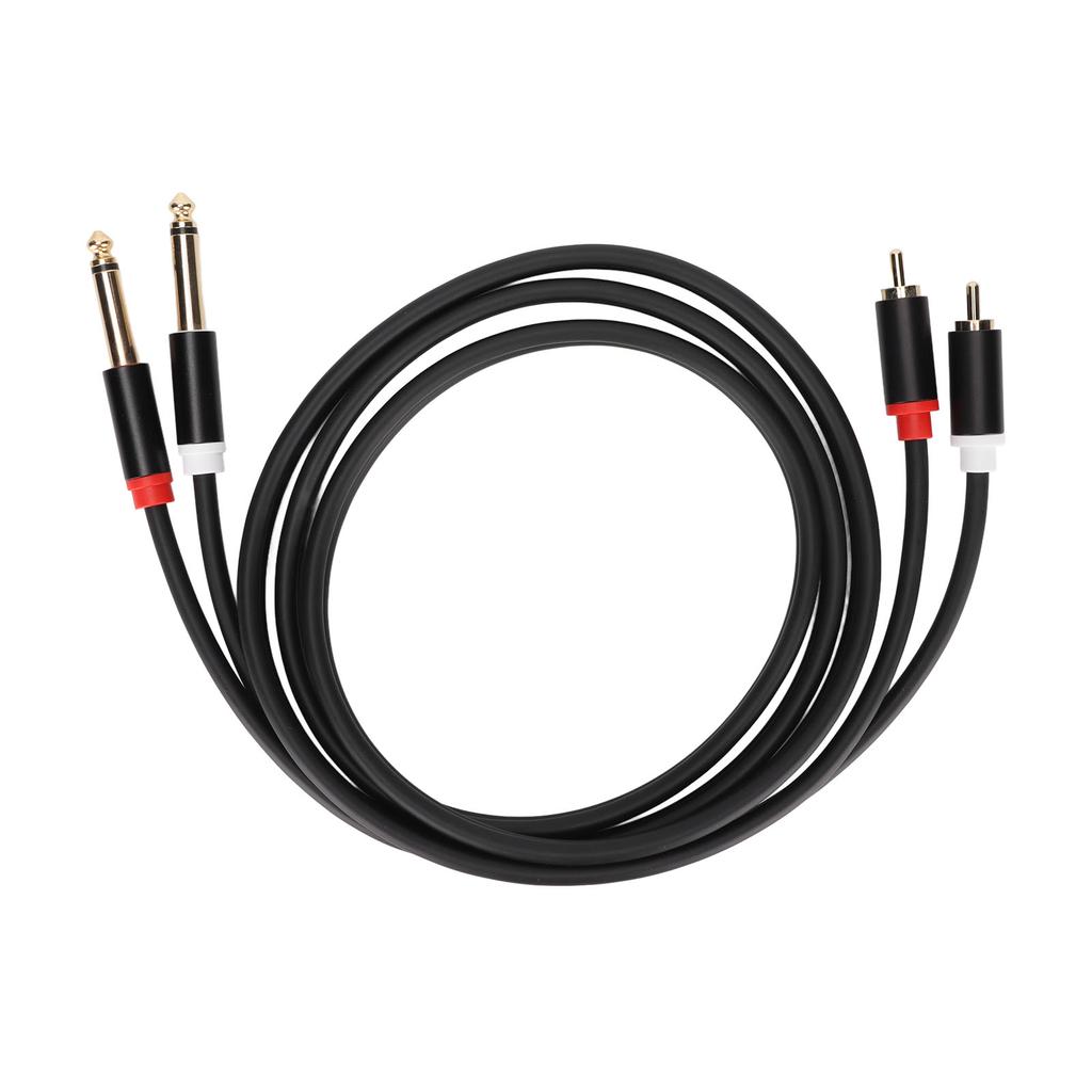 1 4in Dual RCA To Dual TS Cable 4.9ft 6.35mm 2 RCA Port To 2 TS Port Cable Stereo Interconnect Cord