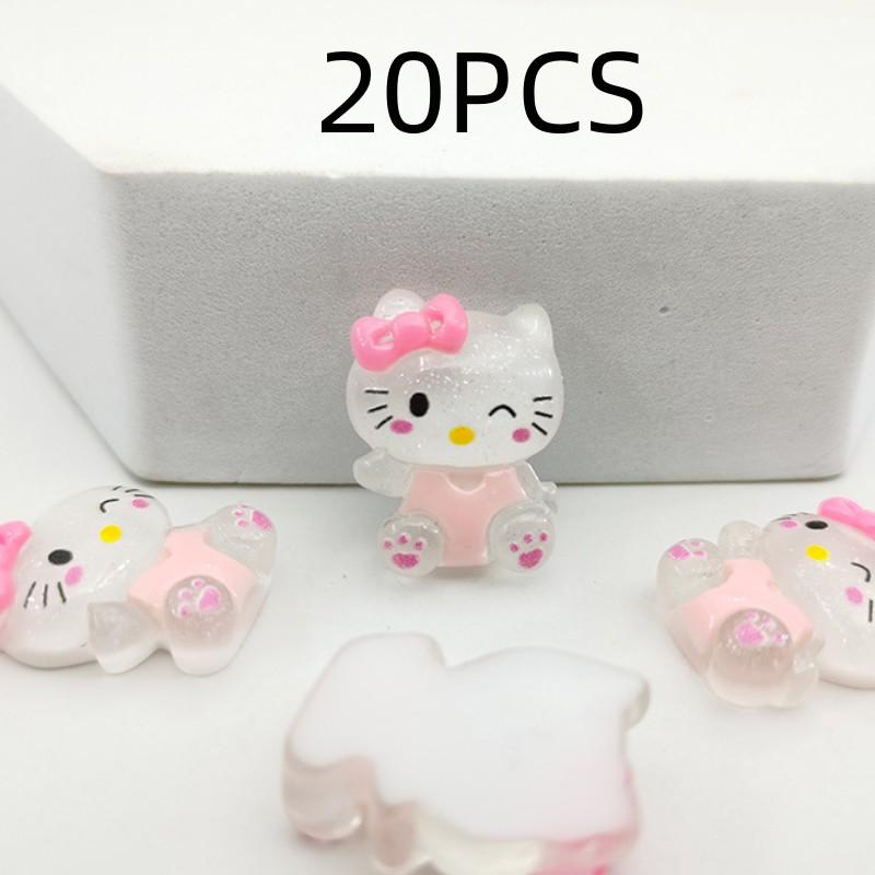 20PCS Transparent Cartoon Melody Resin Accessories DIY Hair Clips Hair Accessories Phone Case Cream Glue Materials
