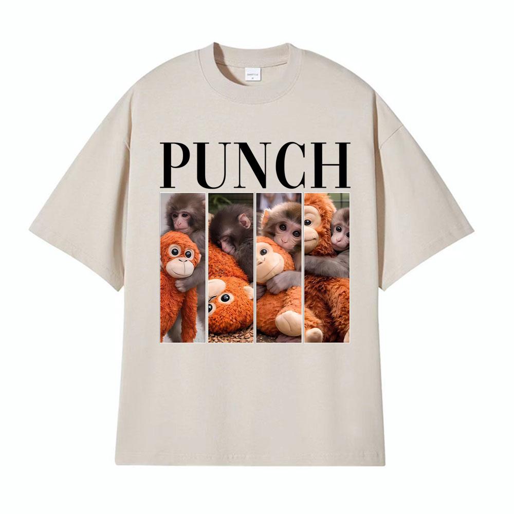 Stay Strong Punch The Monkey Printed T Shirts Unisex Women Oversized Fashion Style Tshirt 100 Cotton Short Sleeve Casual Tshirts