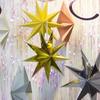 New 30cm Star Lanterns Folding 9-Pointed Hanging Paper Stars DIY Crafts Home Decor Birthday Party