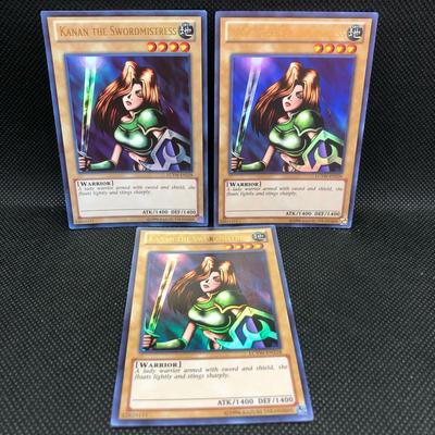 Yu-Gi-Oh! Английская версия Женщина-фехтовальщик Канан Ультра Редкое Неограниченное Издание Набор из 3 штук