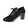 Fashion 2024 Spring Summer Woman Fashion Pointed Toe Small Leather Pumps Ladies British Style High Heel Lace Up Plus Size Women Shoes 44