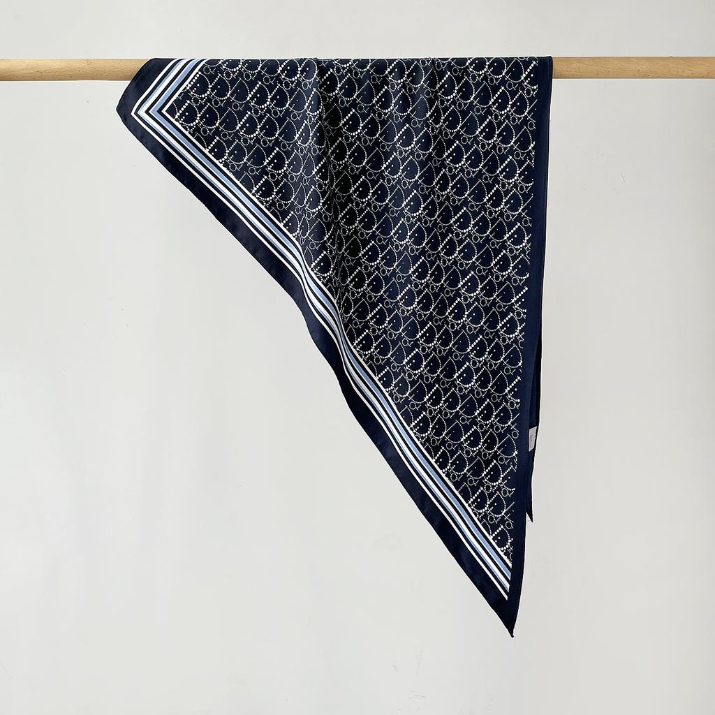 Twill Light Luxury High Sense Simulation Silk Headscarf Waist Triangle Scarf Silk Scarf Multi-Function