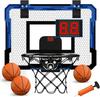 Indoor Mini Basketball Hoop for Kids, Basketball Hoops Over The Door with LED Lighting, Mini Hoop with Scoreboard & 3 Balls