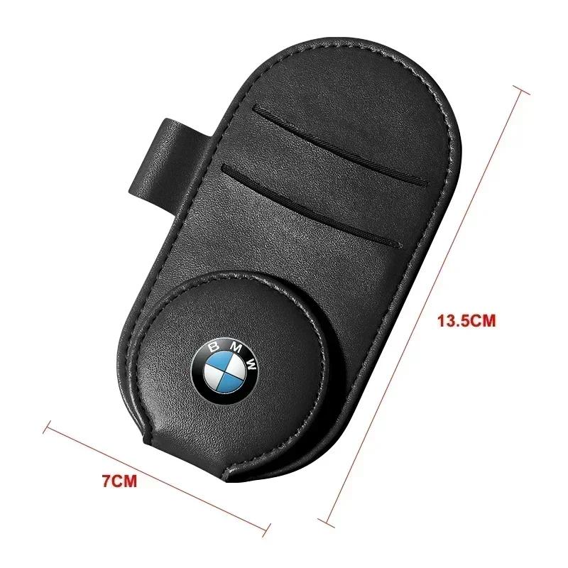 2025 Car For BMW Leather Car Glasses Clip Sun Visor Multi-function Sunglasses Clip Car Styling For BMW M Performance M3 M5 M6 F2