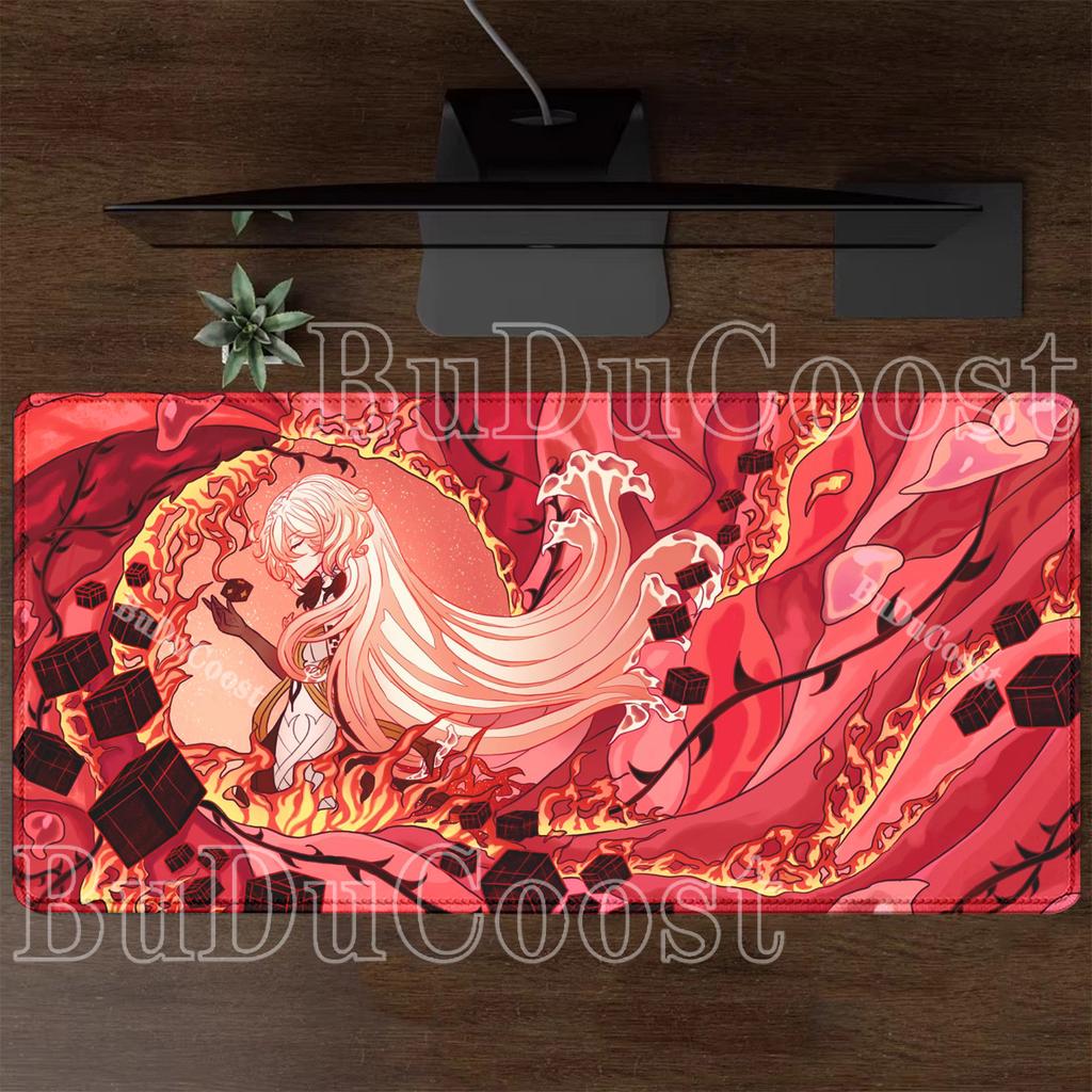 Genshin Impact Gaming Columbina XXL Overlock Large Mouse Pad Non-slip Base Keyboard Anime Esports Desk Mat HD Printing Mousepad