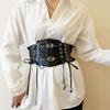 Adjustable Lace Cummerbunds Solid Color Wide Waist Corset Punk Corset Belt  Outfits