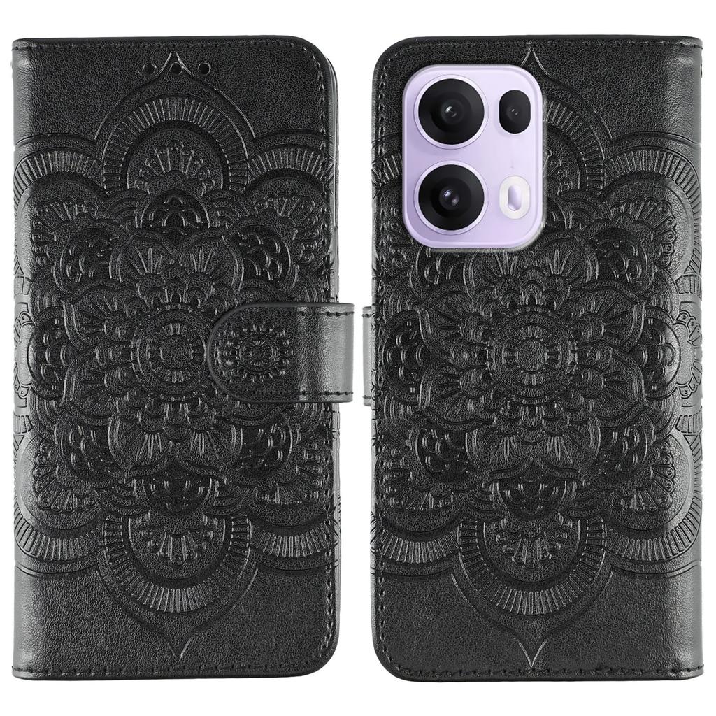 For Oppo Reno13 Pro 5G Case PU Leather Mandala Imprinted Design Wallet Phone Cover