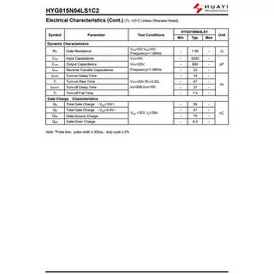 Совершенно новый HYG015N04LS1C2 PDFN5x6-8L N-канальный MOSFET
