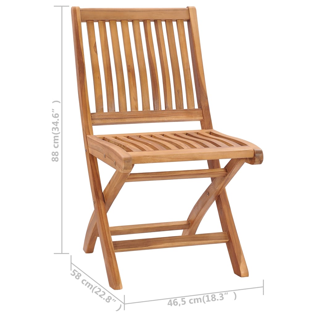 Foldable Garden Chairs with Cushions 4 pcs Solid Teak Wood