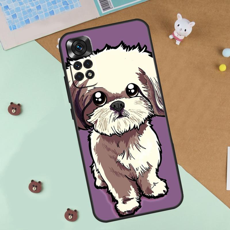 Cartoon Shih Tzu Dog Case For Xiaomi Redmi Note 14 13 12 9 10 11 Pro 10S 11S 12S Cover For Redmi 13C 10C 12C 14C