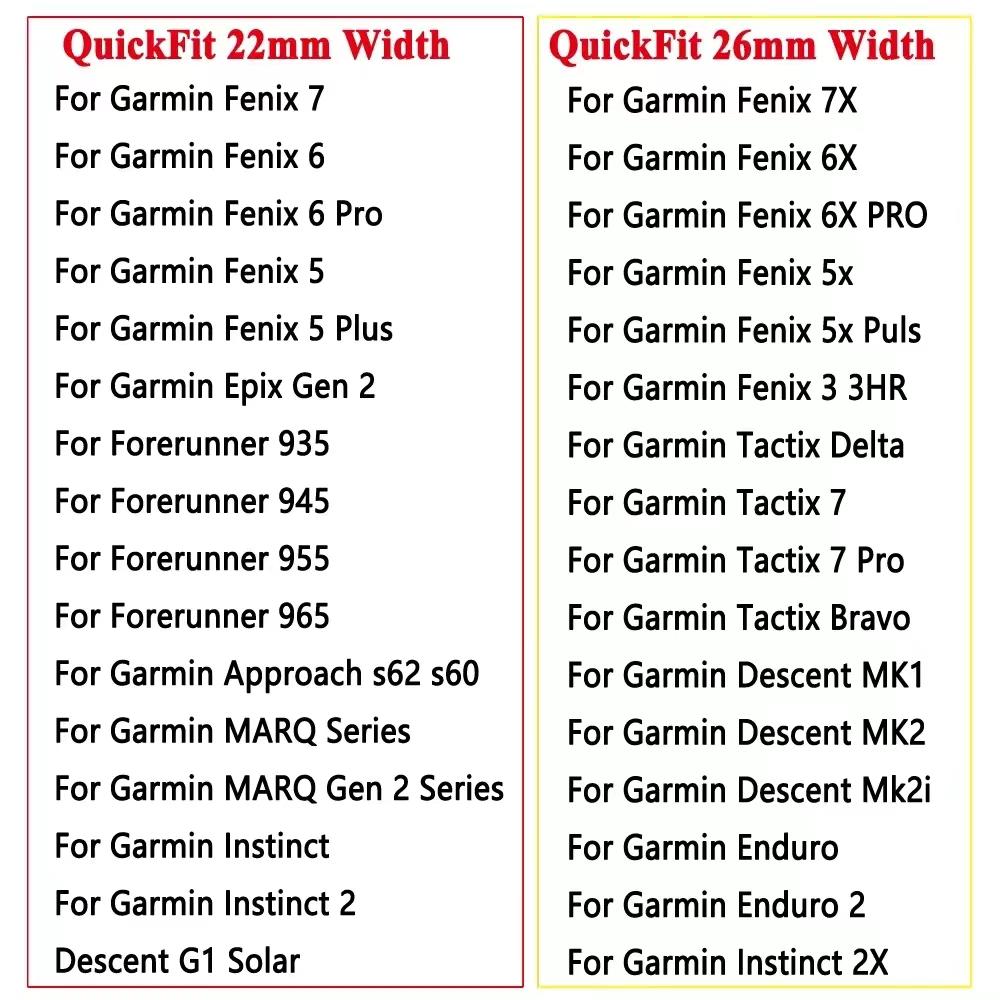 Быстросъемный двухцветный силиконовый ремешок 26 22 мм для Garmin Fenix 7X 7 Pro 5 5X 6 6X/Epix Pro Gen 2 51 мм 47 мм, аксессуары для ремешка часов