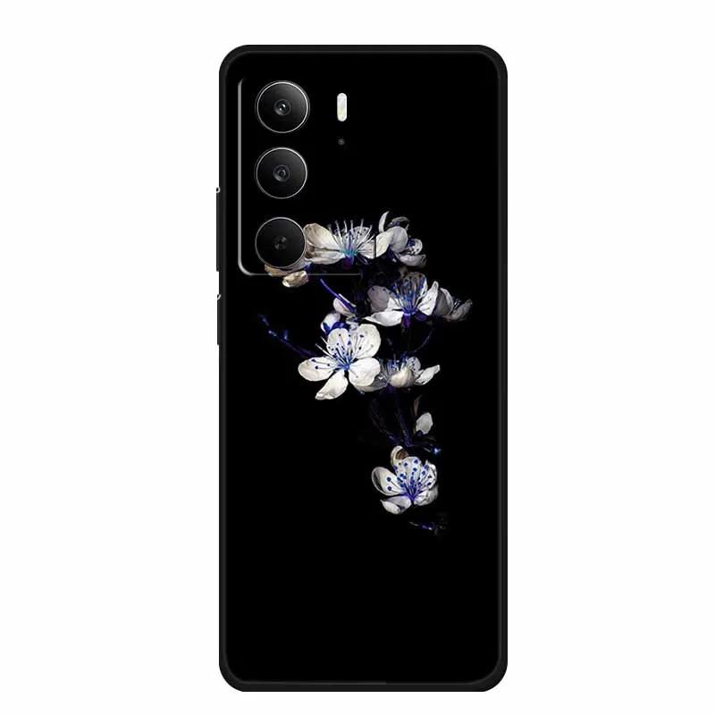 Для Realme Narzo 80 Lite 5G Чехол Narzo80 Lite Чехол Мультяшный Кот ТПУ Черный Силикон Мягкий Чехол для Телефона Для Realme Narzo 80Lite Funda