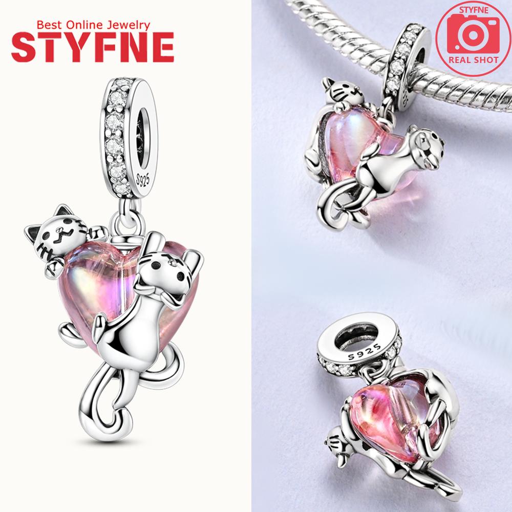 New 925 Silver Sparkling Magic Cube Love Charm Red Heart Beads DIY for Women Bracelet Fine Jewelry Gift Accessories
