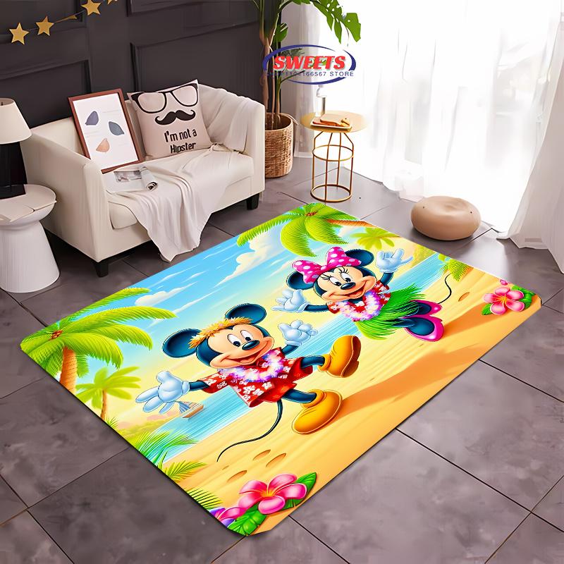 Новый ковер с Микки Маусом от Диснея! Коврик для спальни, гостиной, кровати, Нескользящий, изысканный домашний декор, Прочный, можно стирать в машине, Подарок-ковер
