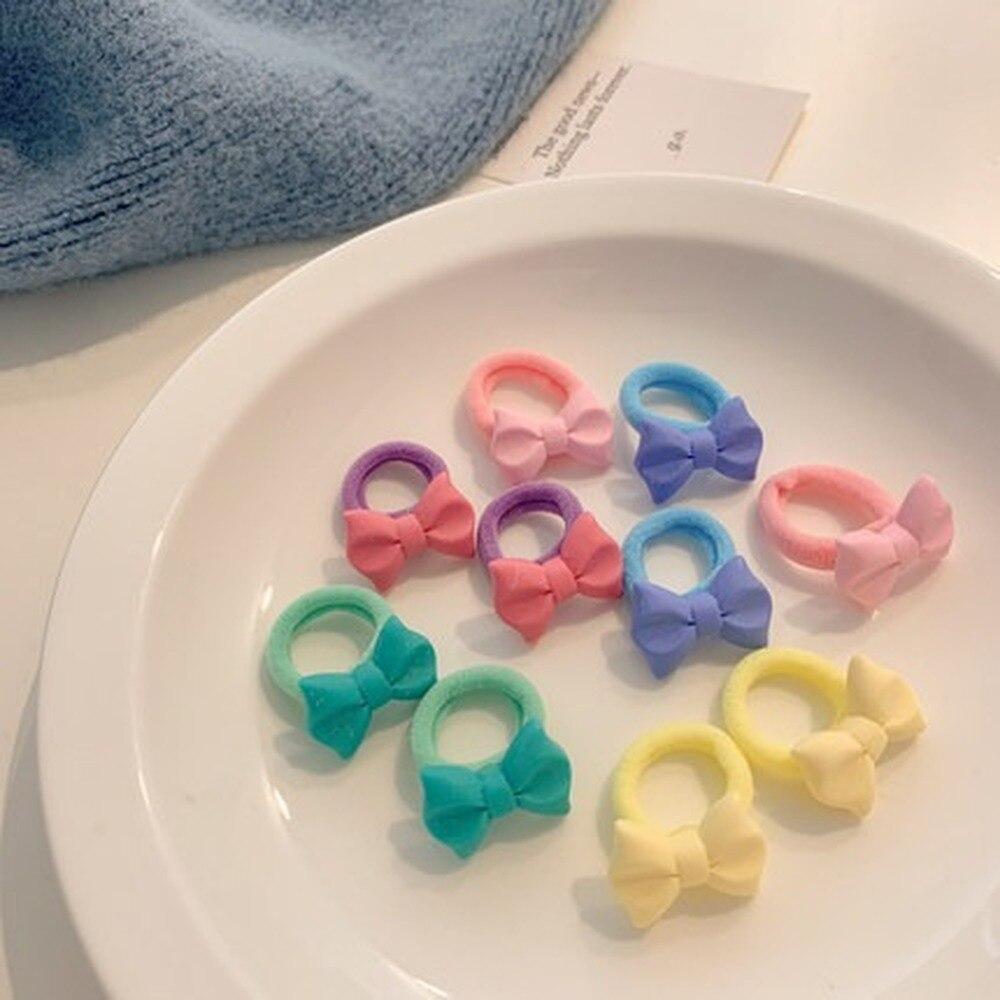 10pcs/set Little Girls Kawaii Elastic Hair Bands Cute Thumb Hair Twister Hair Tie Children High Elastic Cartoon Hair Accessories
