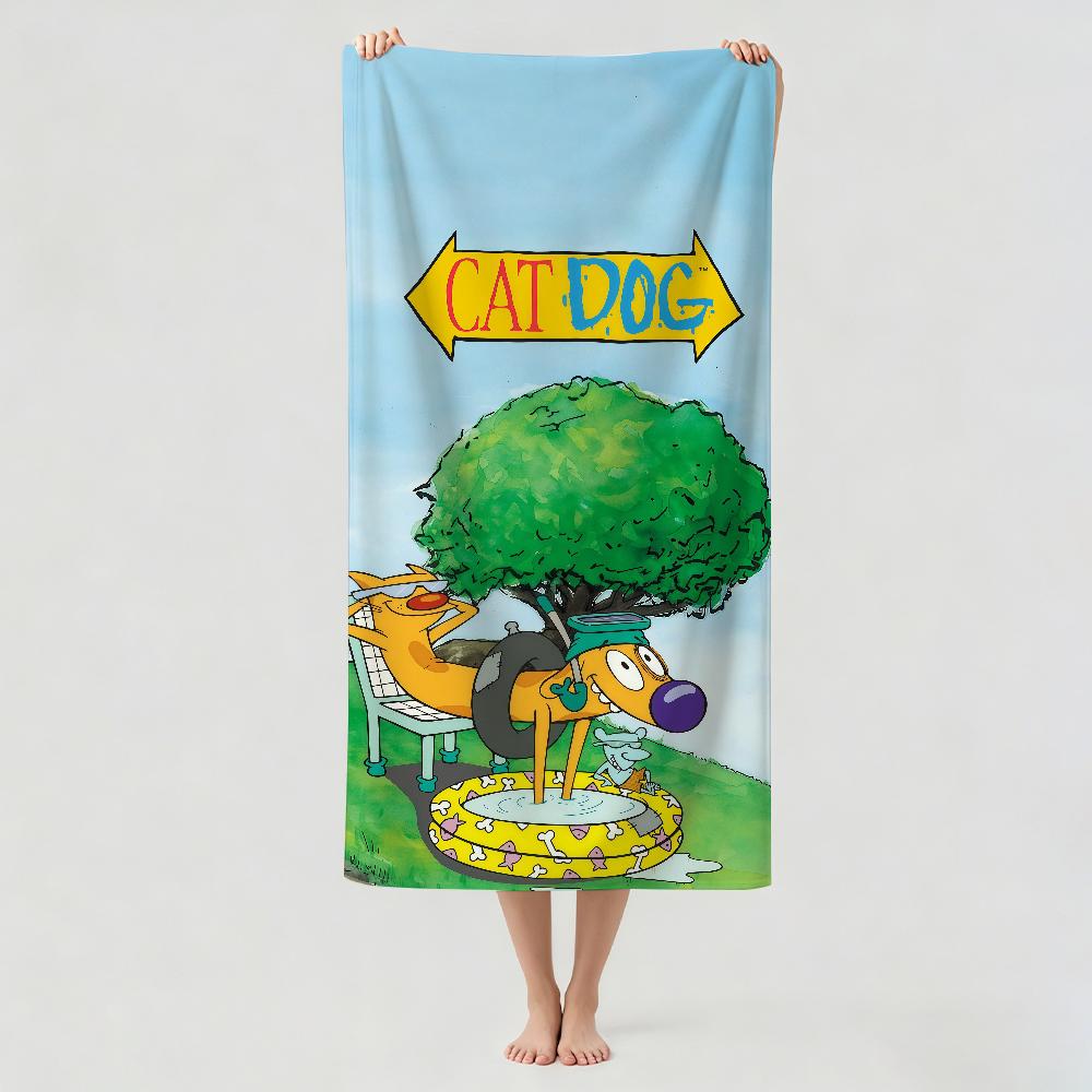 Cartoon cute C-Cat D-Dog Towel Drying Bath Towel Applicable To Light Swimming Camping Yoga Beach Out