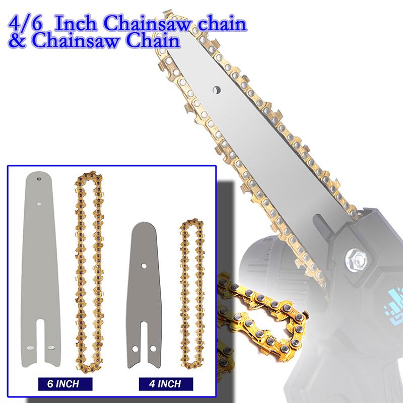 4/6 дюйма 28/37 ПРИВОДНЫЕ ЗВЕНЬЯ Золотая направляющая цепи Электрические цепи цепной пилы и направляющая для лесозаготовки Обрезка Полудолотило Электрическая цепная пила