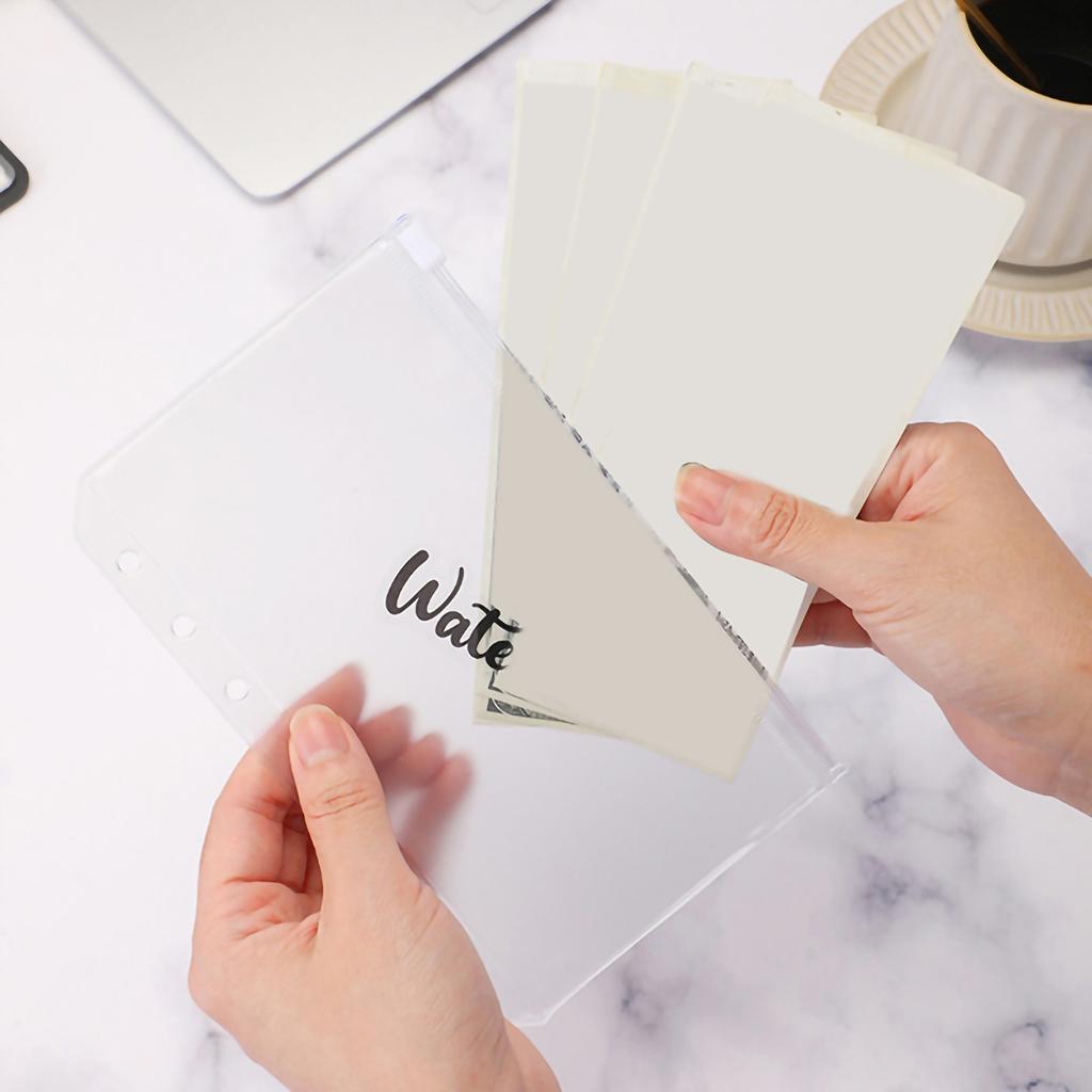 A6 PU Leather Budget Binder A6 Notebook Binder for Budgeting Money Saving Folder Marble Pattern Corner Protector Light