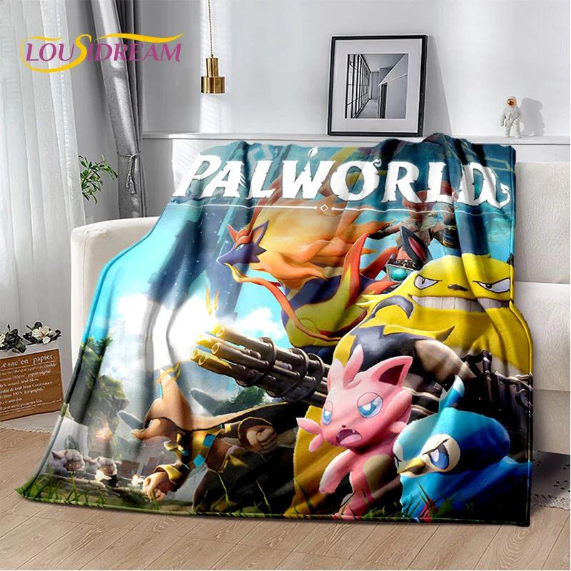 3D Мультяшное Игровое Одеяло Palworld, Мягкое Пледовое Одеяло для Дома, Спальни, Кровати, Дивана, Пикника, Путешествий, Офиса, Покрывало для Отдыха, Детское
