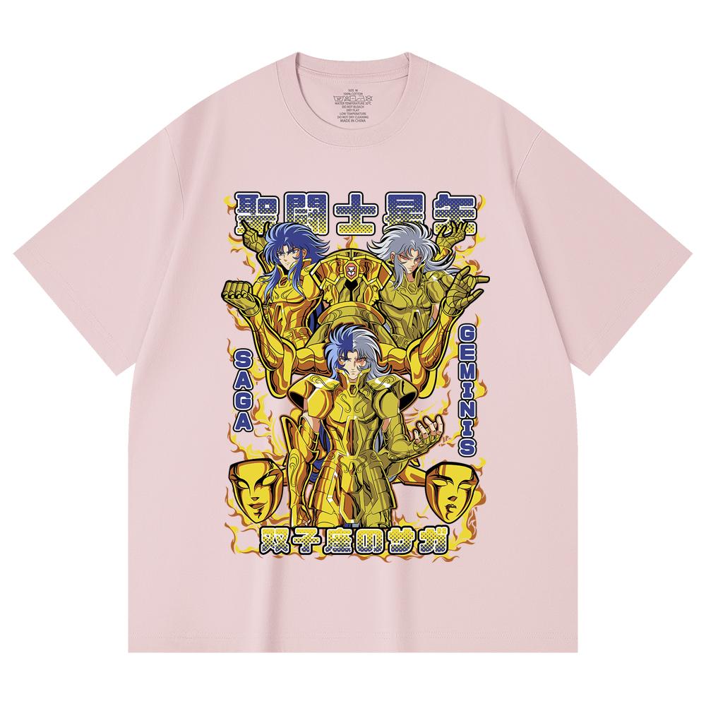 230 Gsm 100% Cotton Saint Seiya V21 Gemini Print Unisex Heavy Cotton T Shirt