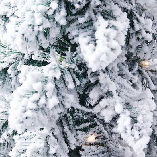 Мини-елочное украшение, искусственный снег, флокированная рождественская елка, светящаяся сосна с деревянной основой для украшения праздников в помещении и на открытом воздухе