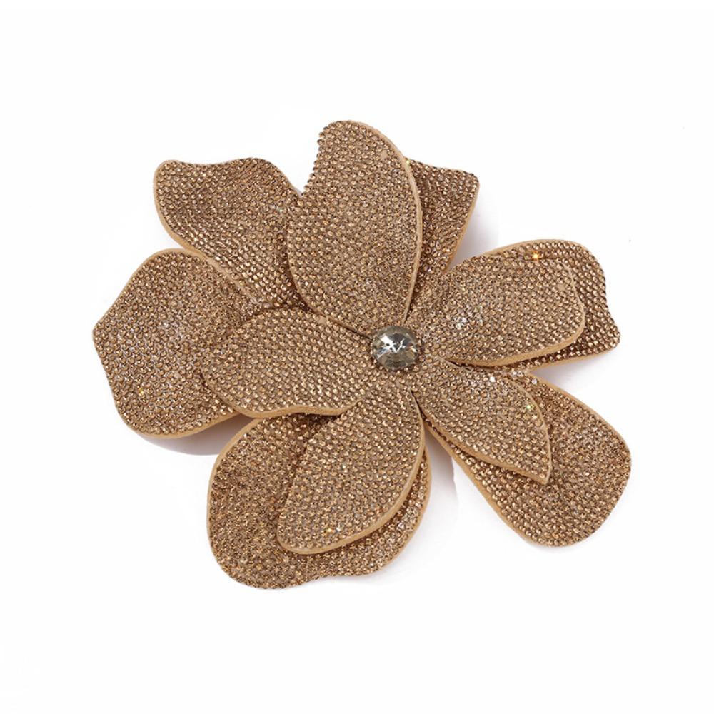 Sparkling Flower Brooch Fabrics DIY Craft Sewing Supplies Sew-On Applique Bag Decoration