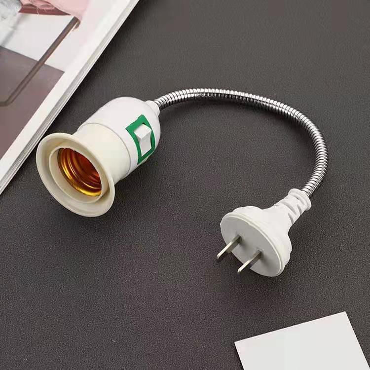 Гибкий изгиб мобильный тестовый светильник гнездо адаптер вилка переключатель с нержавеющей сталью E27 основание лампы MIT
