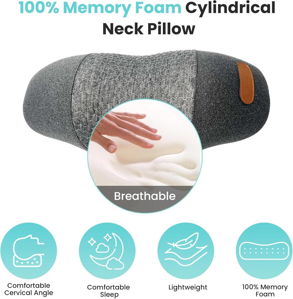 Electric Neck Massage Pillow Heating and Vibration Neck Massager Back Cervical Traction Relax Sleeping Memory Foam Spine Support