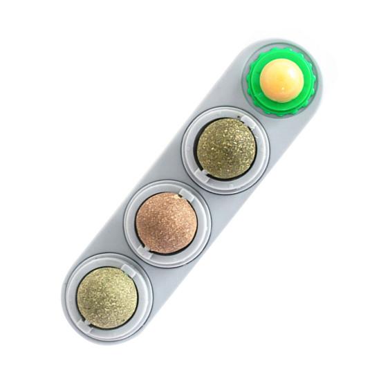 4 шт. шарики для лизания кошачьей мяты, вращающиеся настенные съедобные шарики для кошек, игрушка с натуральной кошачьей мятой, безопасная и здоровая игрушка для чистки зубов у котят