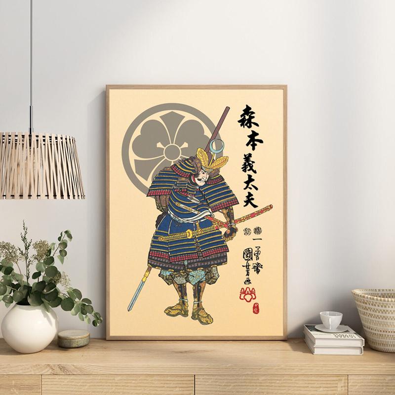Ретро японский знаменитый генерал самурай постер и принты винтажная настенная живопись картина холст картина бар кафе гостиная домашний декор