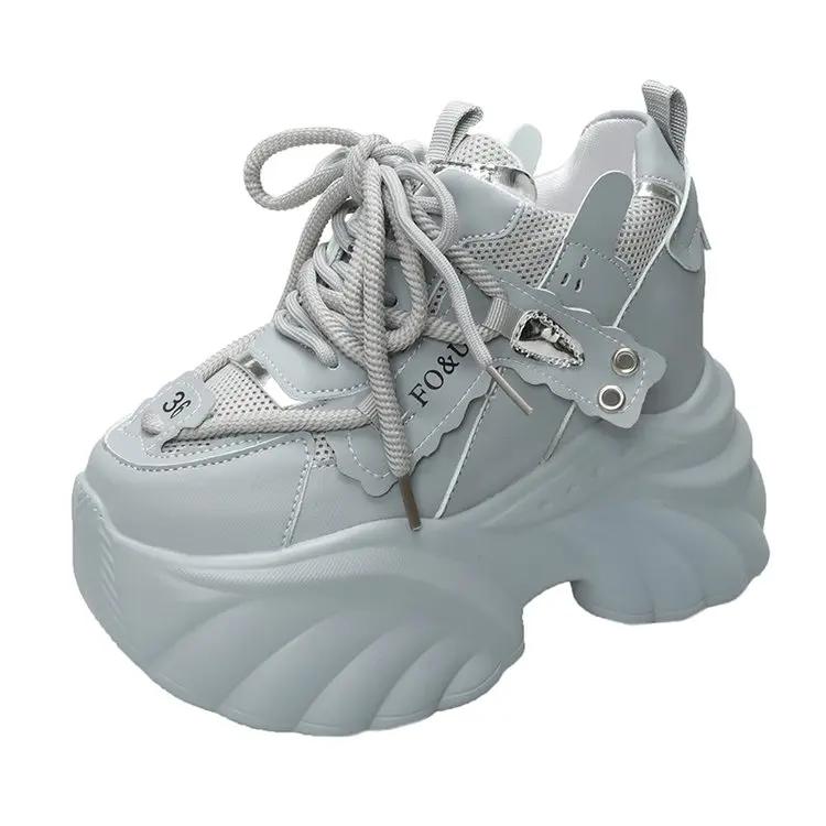 Модные женские кроссовки на платформе, повседневная обувь, горячая распродажа 2025, новые кроссовки на шнуровке на массивной подошве, танкетки, скрытые каблуки, обувь для отдыха для женщин
