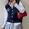 Vintage PU Leather Crossbody Bag Women's Underarm Bag Female Simple Red Flap Bag New Korean Fashion