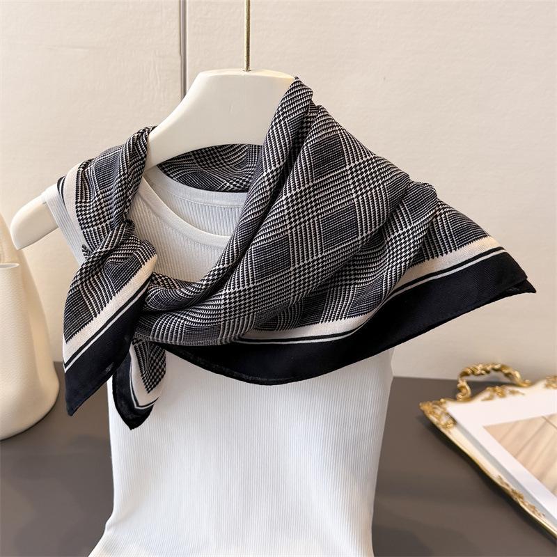 Горошек Стиль Елочка Узор Хлопок И Лен Маленький Квадратный Шарф Шелковый Шарф Имитация Бархата Головной Платок Шаль Шарф для Защиты от Солнца Женский Шарф