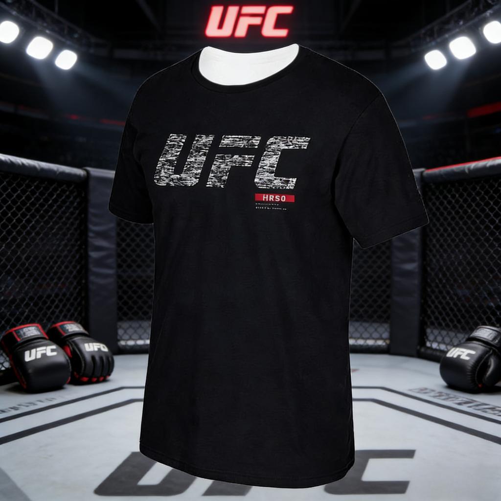 2026 Лето Логотип UFC Боевая Графика Футболка Женская Спортивная Хлопок Короткий Рукав Свободная Повседневная Футболка для Фитнеса Унисекс