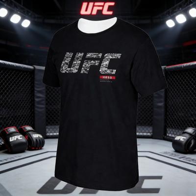2026 Лето Логотип UFC Боевая Графика Футболка Женская Спортивная Хлопок Короткий Рукав Свободная Повседневная Футболка для Фитнеса Унисекс
