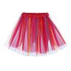 Women Tulle Dance Skirt Elastic Waist Rainbow Color Ballet Tutu Petticoat Colorful Short Rockabilly Underskirt