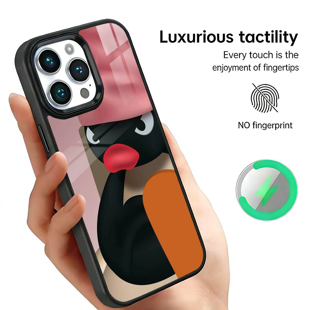 P-Pingu Cute P-Penguin Phone Case For IPhone17 16 15 14 13 12 11 Plus Pro Max Plus Wireless Charger Cover Funda