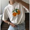 Летняя европейская и американская новая мода, футболка женская хлопковая, повседневная, свободного кроя, с круглым вырезом, универсальная, с принтом фруктов, для повседневной носки