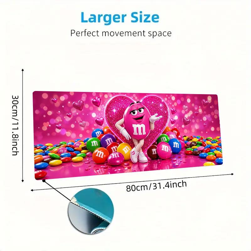 Коврик для мыши M&M's большого размера, большая подушка для игрового стола, нескользящий коврик XXL для ноутбука, планшета, игровая подкладка для мини-ПК с заблокированным краем