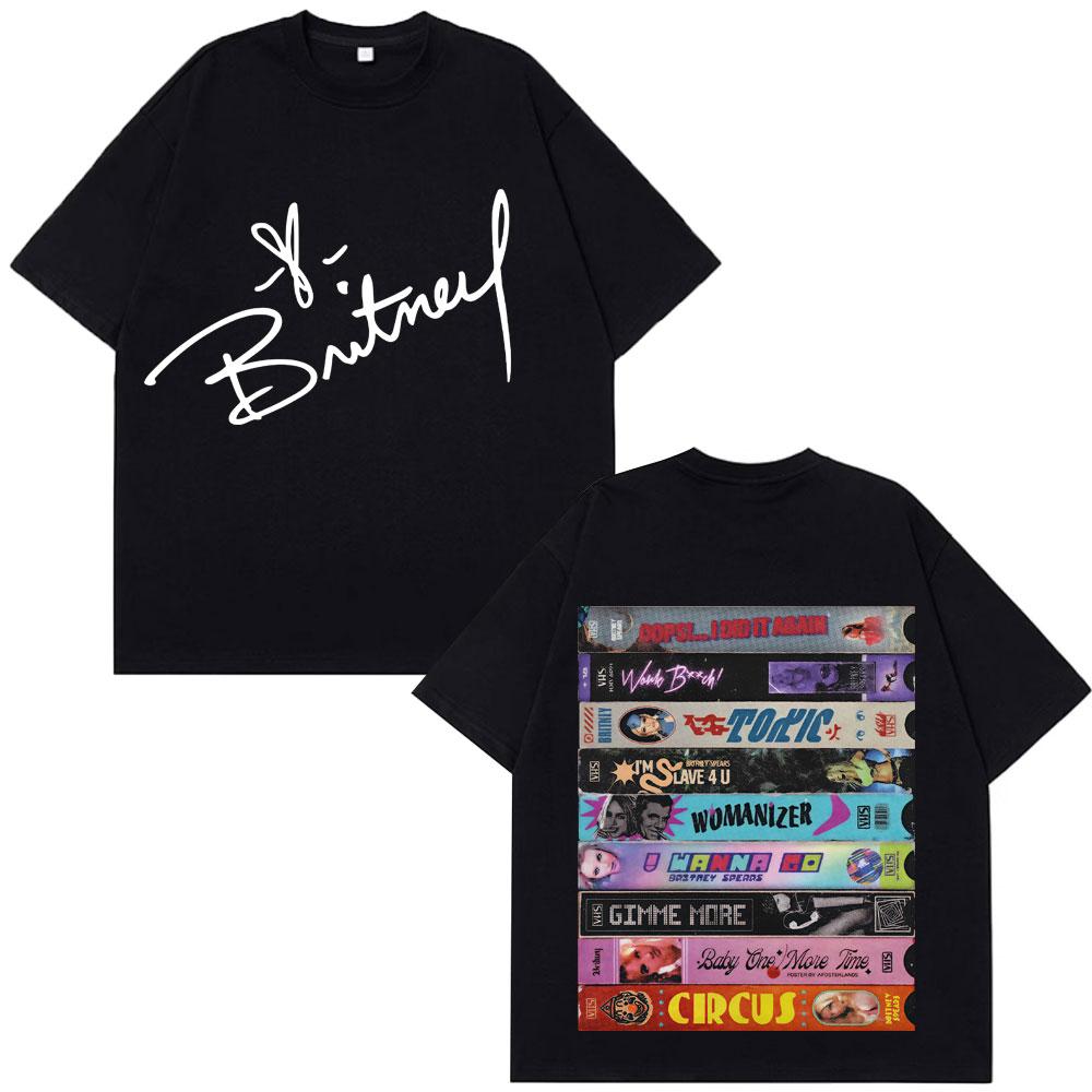 Free Style Britney Spears Graphic Summer Couple T-shirtUnisex Clothing Vintage T-shirt Casual Classic Tee Cotton Streetwear
